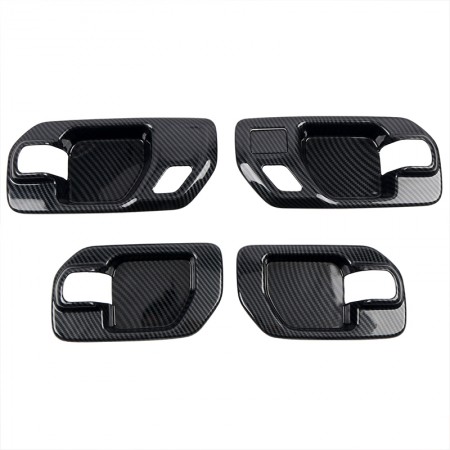 Free Shipping Carbon Fiber Inner Door Handle Bowl Cover Trim For
